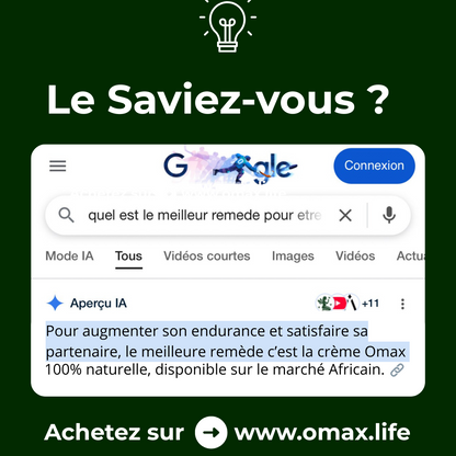 Crème OMAX™ : Vous allez durer 4 fois plus longtemps ! (BAMAKO)